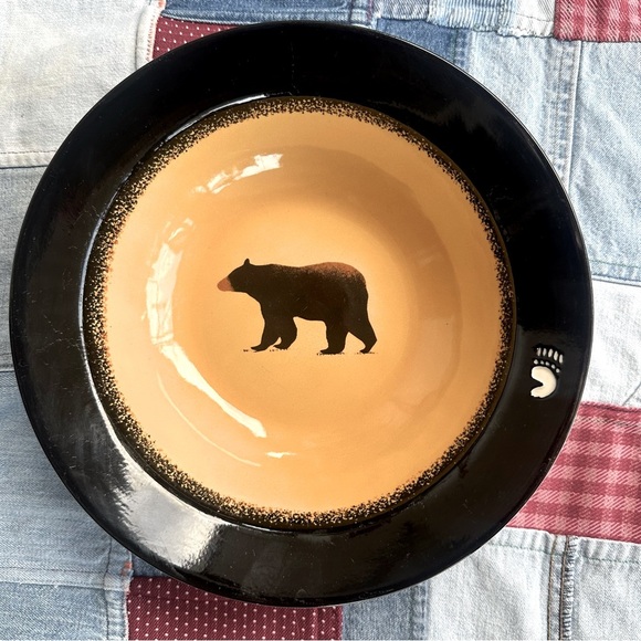 2 Brushwerks Big Sky Carvers BEAR Stoneware Bowls 9.5” Cabincore - Picture 2 of 12